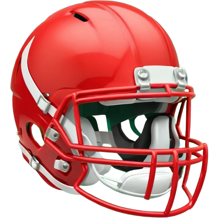 Red football helmet on field emoji