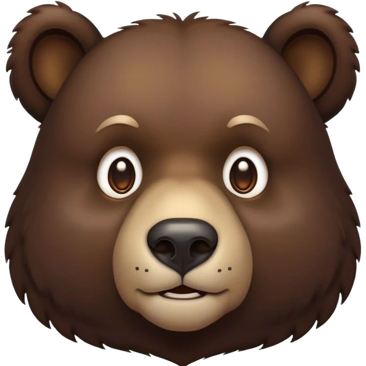 Cinematic Noble Bear Portrait Emoji, Poised and regal, with a large, imposing build and a thick, well-groomed rich dark brown fur, deep-set soulful eyes, Simplified yet sharp and sophisticated features, highly detailed, glowing with a soft, dignified glow, high shine, intelligent and formidable, stylized with an air of wild majesty, focused and attentive, soft glowing outline, capturing the essence of a watchful and commanding guardian, so majestic it feels as though it could lumber out of the screen with effortless authority! emoji