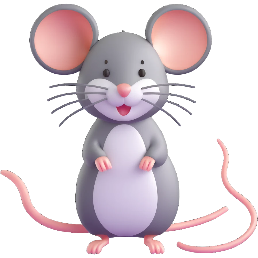 cute mouse with very long tail emoji