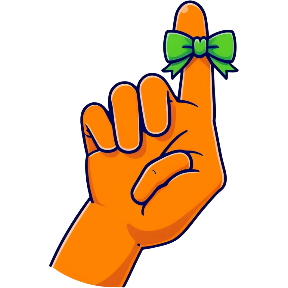 blue middle finger with a green bow  emoji