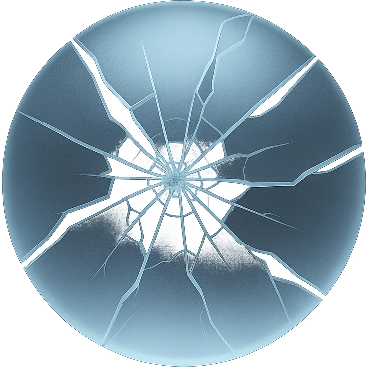 trauma as a shattered glass effect emoji