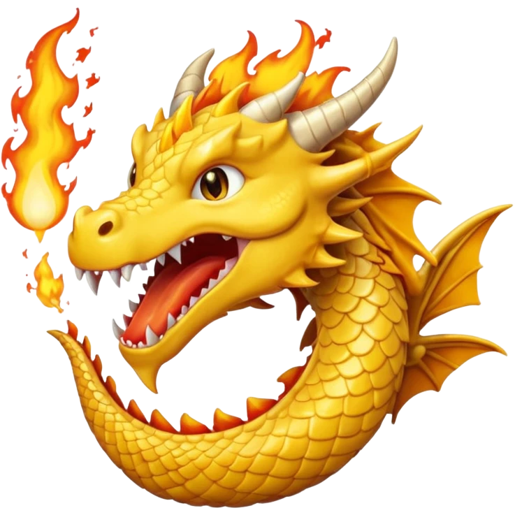 Slick dragon mixed cananoli dragon =yellow color:col <biner fire birsting mouth /ring tips Z emoji