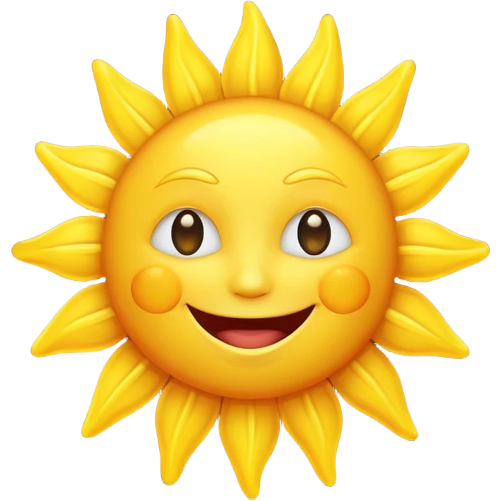 smiling sun emoji, simple and cheerful emoji