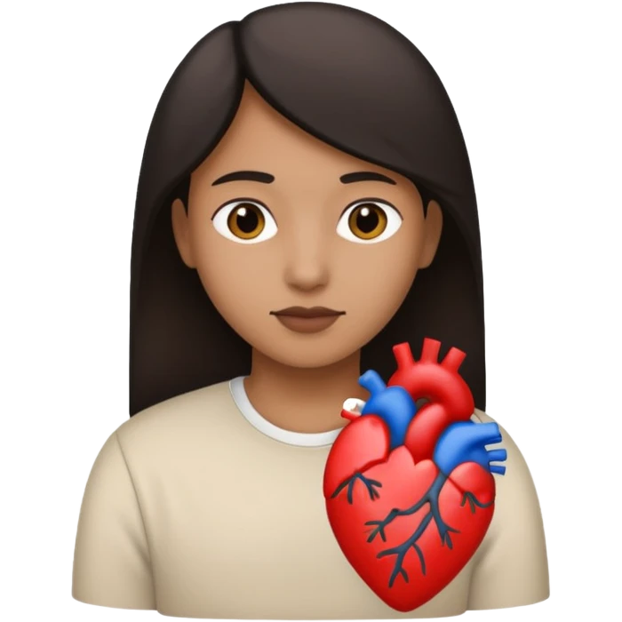 Half of his heart is black and the other half is white. emoji