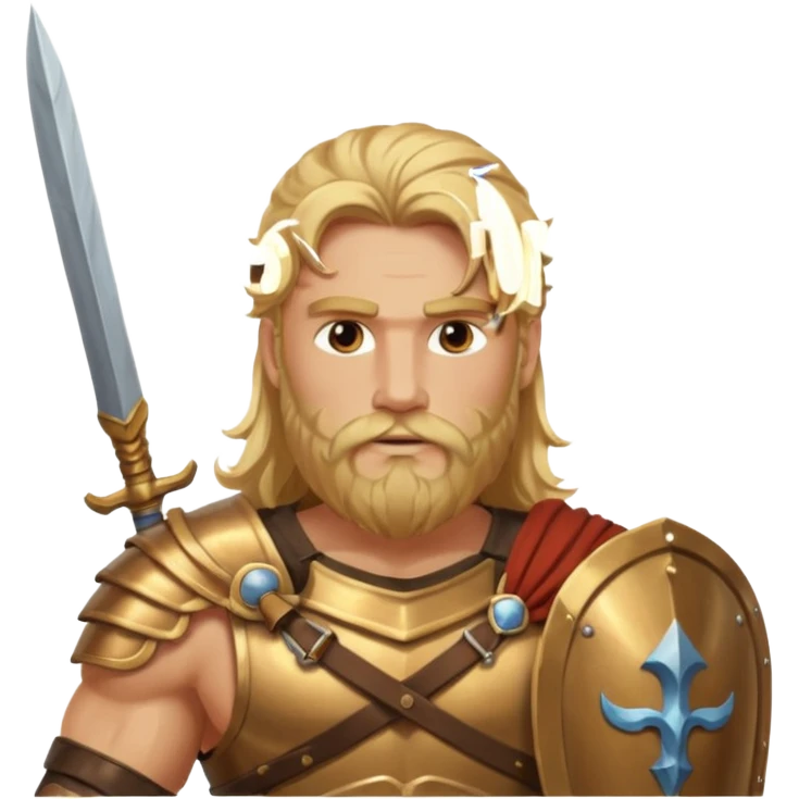ancient greek warrior with long blonde hair and beard emoji
