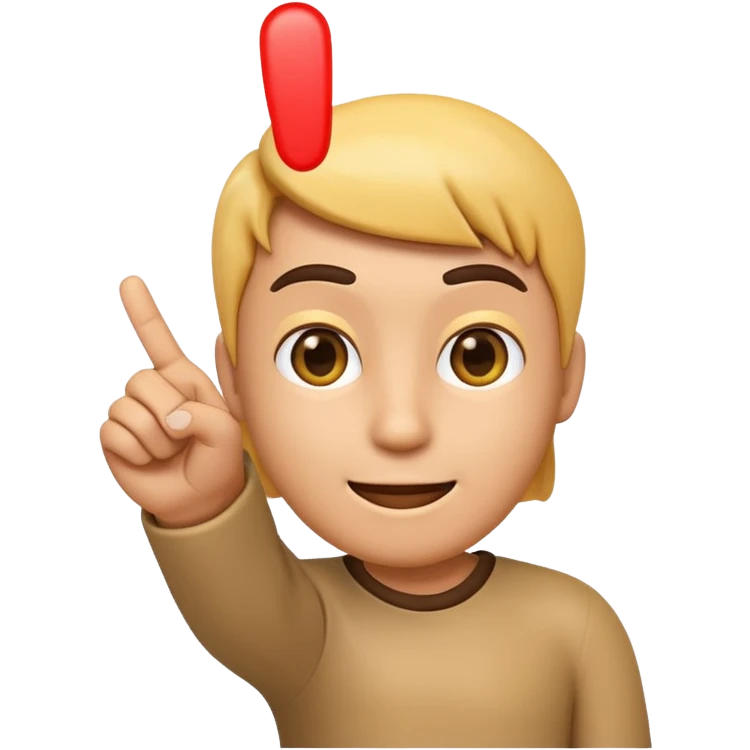 Please create a 3D emoji that shows the number 1 using fingers.Index finger pointing up I’d like it to resemble the iPhone emoji style!" emoji