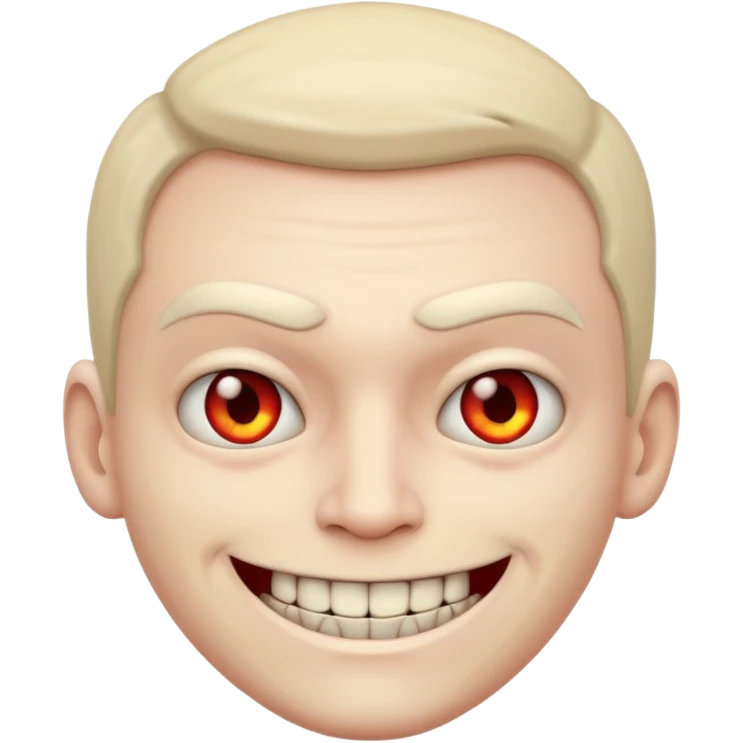A emoji in which there is a deadly smile like toji from jujutsu kaisen and he is looking towards me scary way, male character  emoji