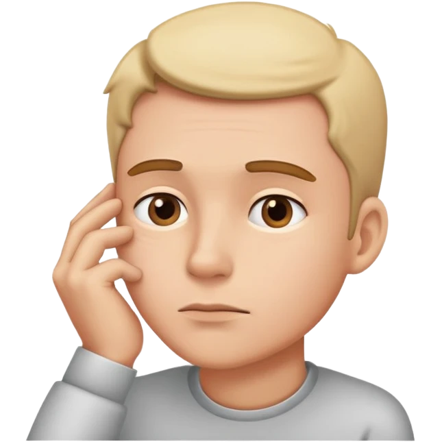 person thinking deeply with hand on chin emoji