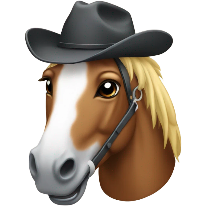 Horse with cow boy hat emoji