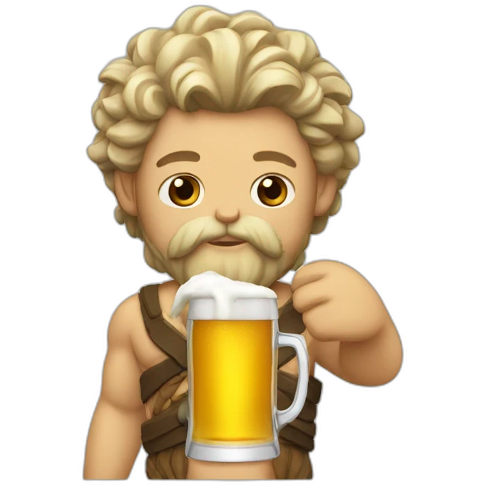 zeus drinking beer emoji