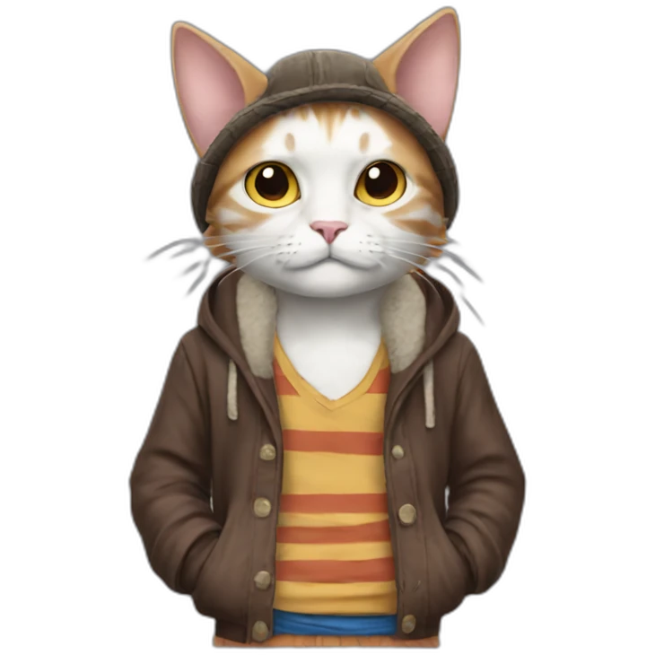 Cat-wearing-luffy-clothes emoji