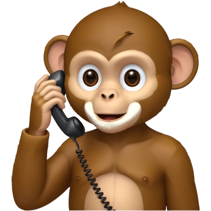 Monkey on a phone call emoji