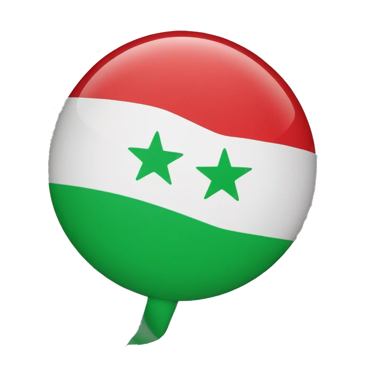 Syrien Flagge mit grüne Farbe oben weiße Farbe in der Mitte mit drei rote Sterne und schwarze Farbe unten  emoji