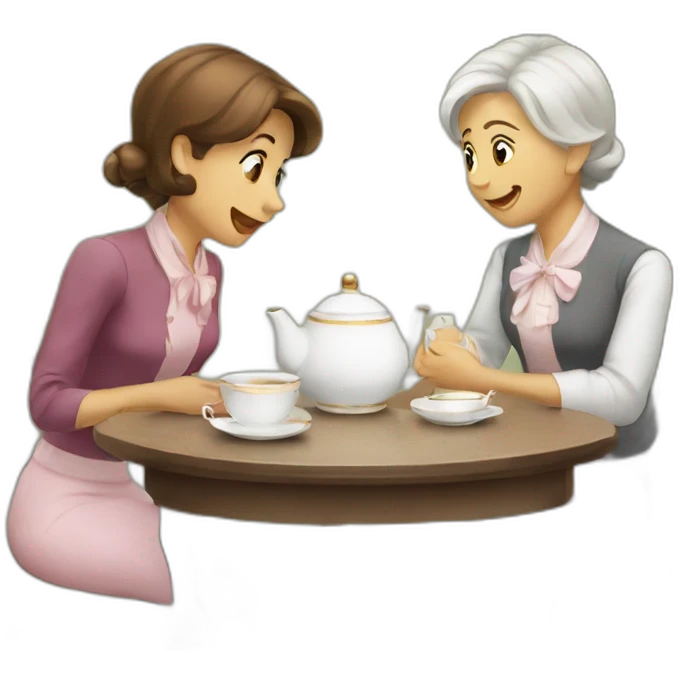 Tea time gossip emoji