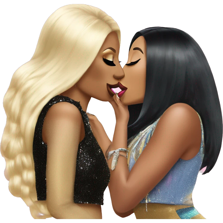 Nicki Minaj kissing Cardi B emoji