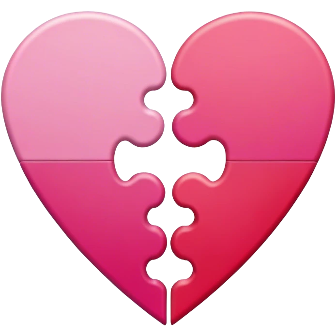 Two puzzle pieces that form a heart shape emoji