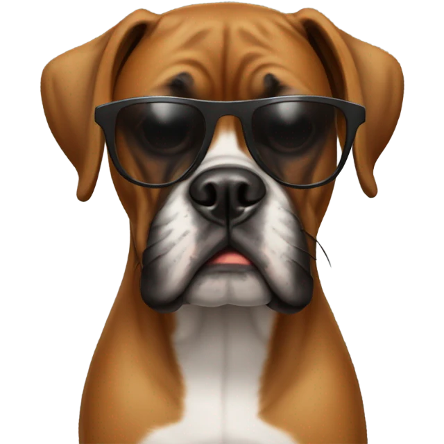 Boxer dog with sun glasses  emoji