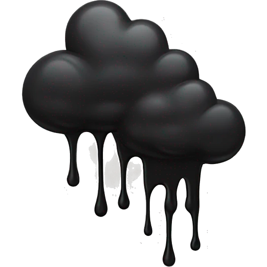 black cloud paint splashed on the wall and dripping down emoji