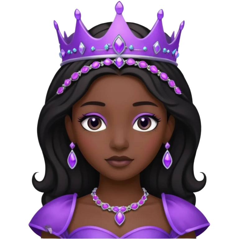 Obsidian Princess – black tiara + violet trim,Shadow Princesses. emoji