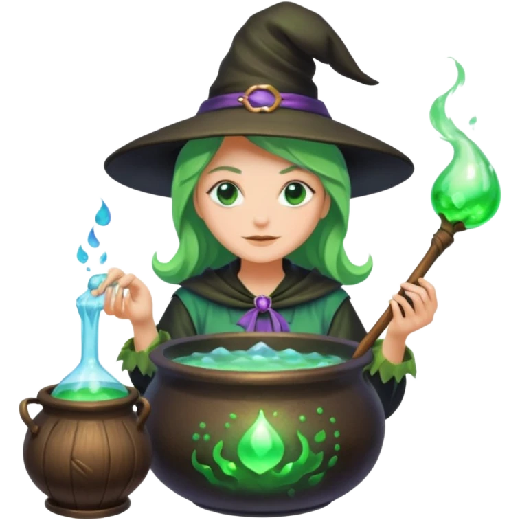 green witch cooking potion emoji