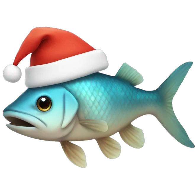 Fish with Santa hat emoji