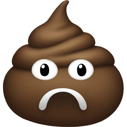 Poop emoji no face with bow  emoji