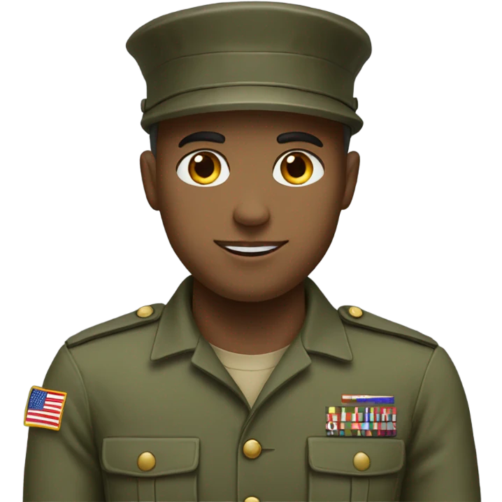 Soldier's emoji with greetings, white skin emoji