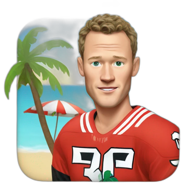 Jonathan Toews as beach bum emoji