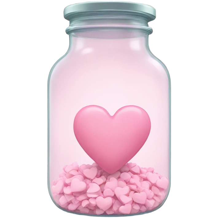 pastel pink heart inside a glass jar emoji