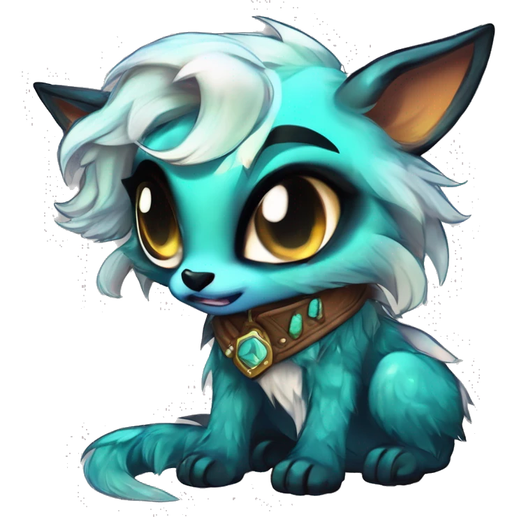 Cool cute Kawaii edgy fantasy shiny chibi animal creature fursona Fionbri vernid by griffsnuff & LiLaiRa & Falvie full bodyal emoji