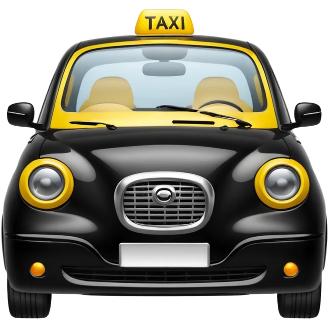 black small car taxi front emoji