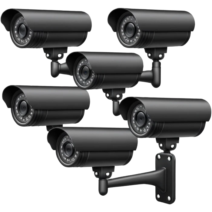 5 CCTV cameras together  emoji