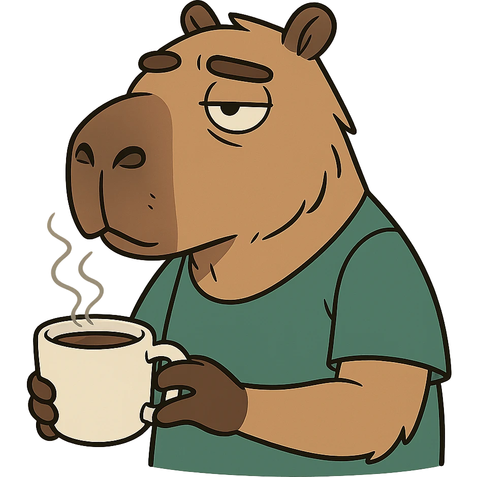 capybara drinking coffee emoji