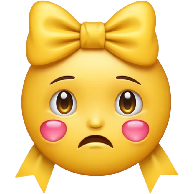 crying emoji with a bow emoji