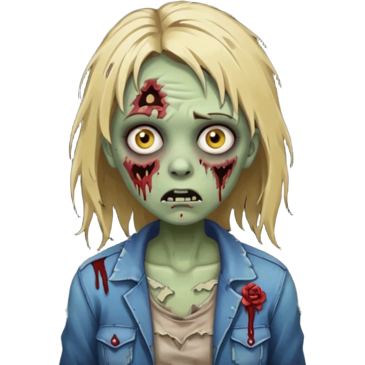 dark blond zombie girl emoji