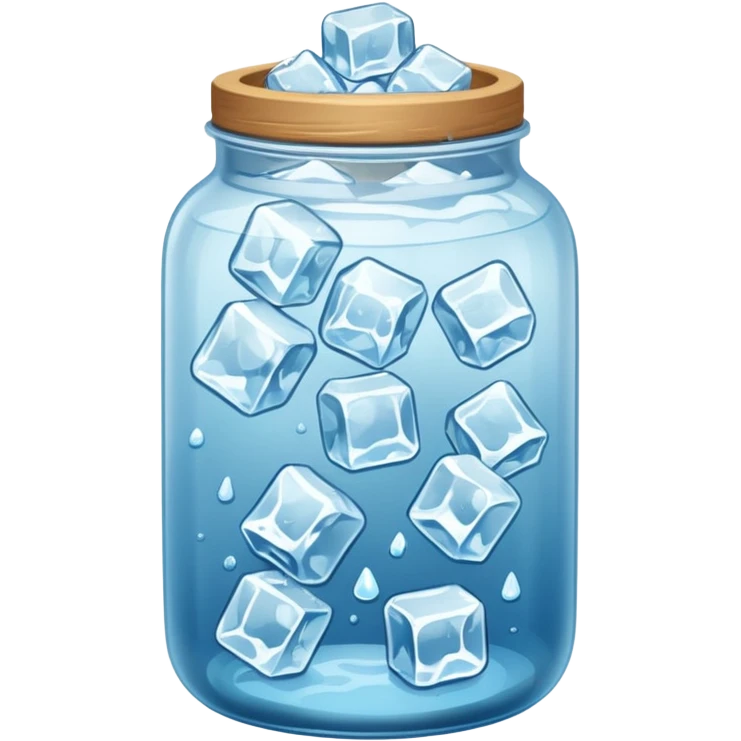 SLIM ICE JAR WITH LOTS OF ICE WITHOUT CAP ON emoji