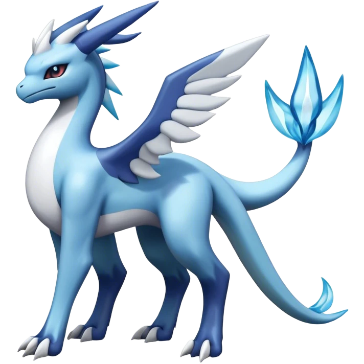lugia-dialga-suicune-Glaceon-hybrid, full body emoji