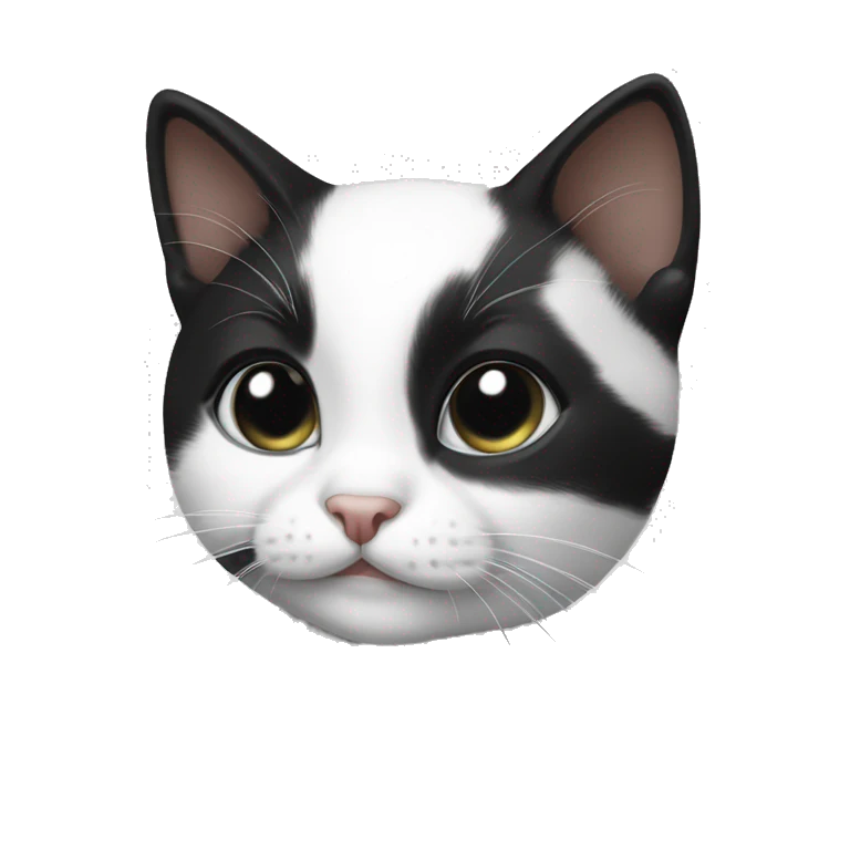 Black and white kitten  emoji