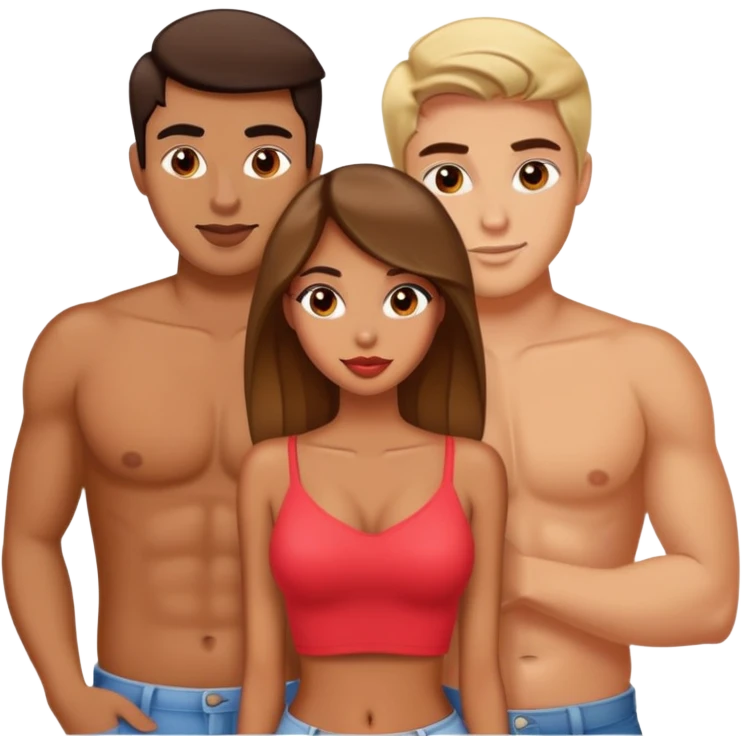 Hot girl with two boyfriends, sassy and beautiful emoji