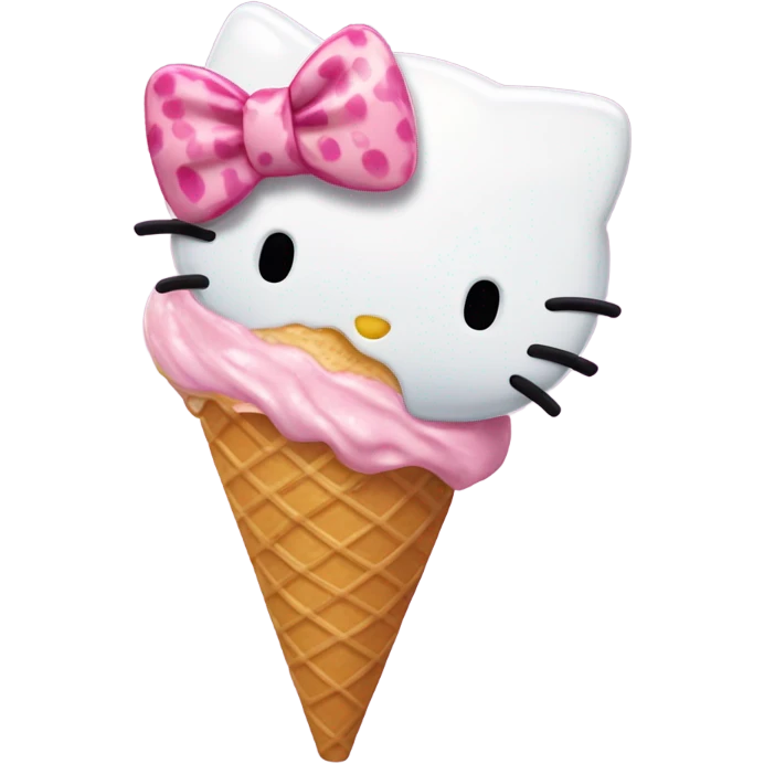 Hello kitty holding ice cream emoji