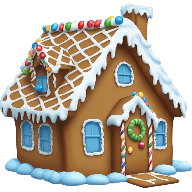 Gingerbread house but with blue decorations  emoji