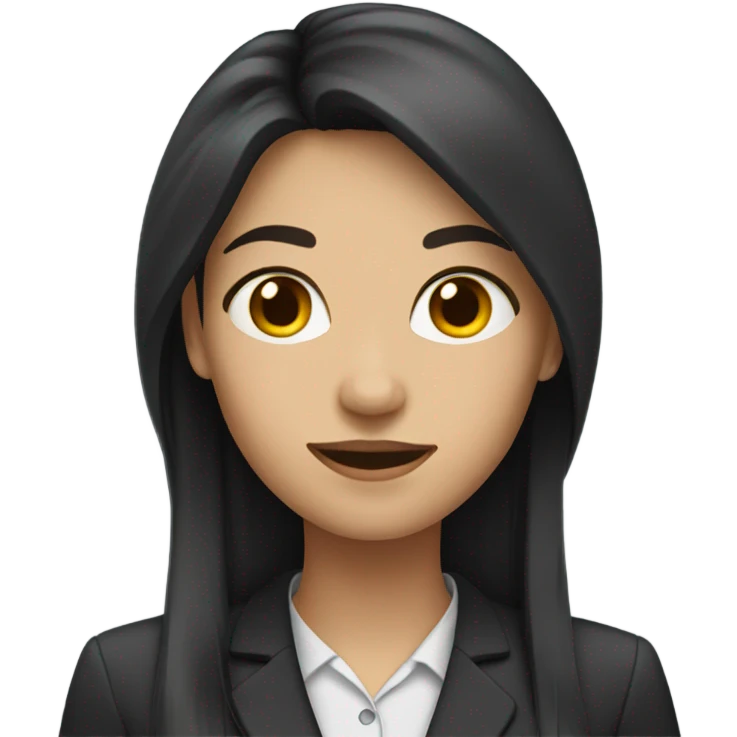 Female professional long dark hair emoji