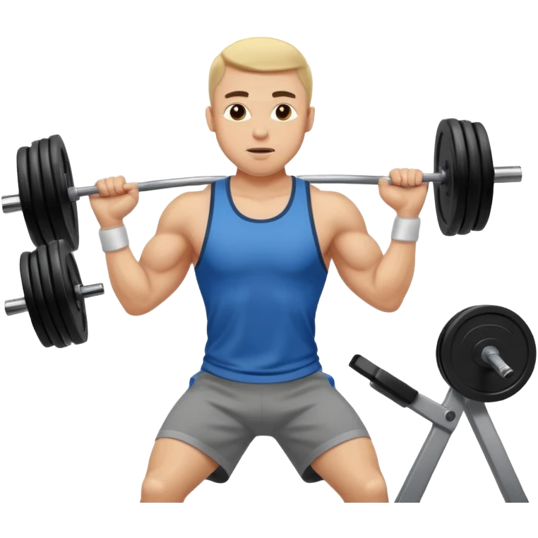 ligth man exercising on the gym emoji