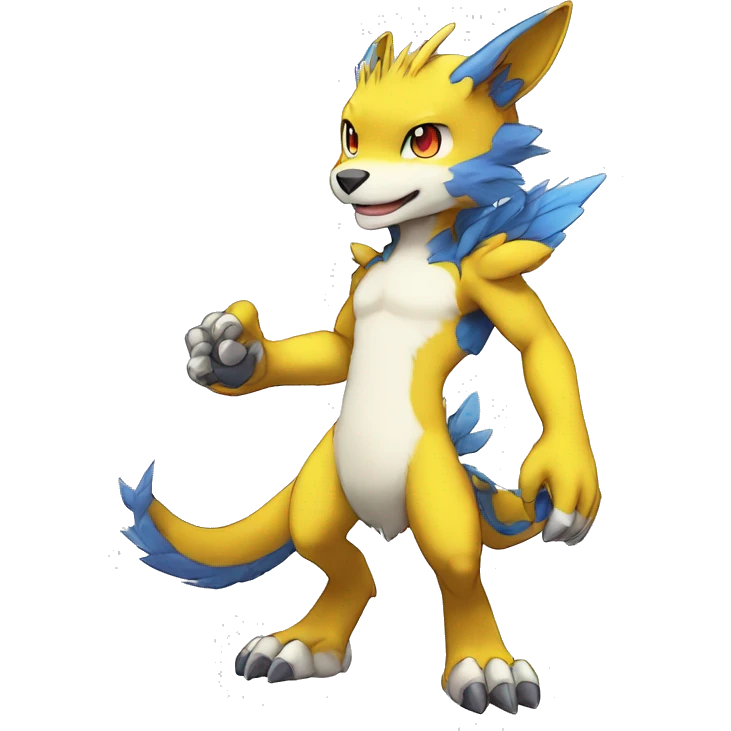 Cute cool anthro Digimon-Pokémon-animal full body emoji