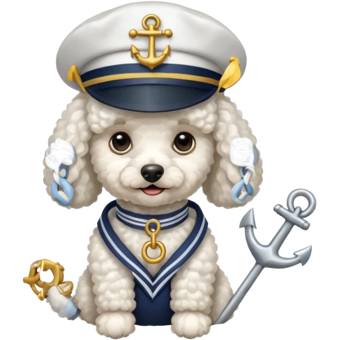 poodle with an anchor emoji