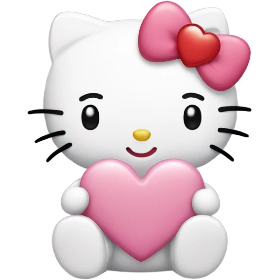hello kitty with heart emoji