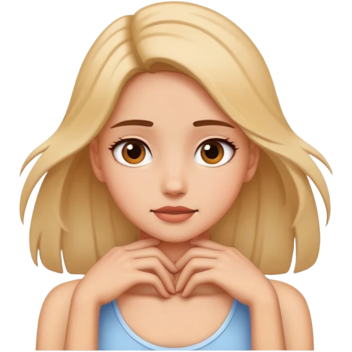Girl with hands on her neck emoji