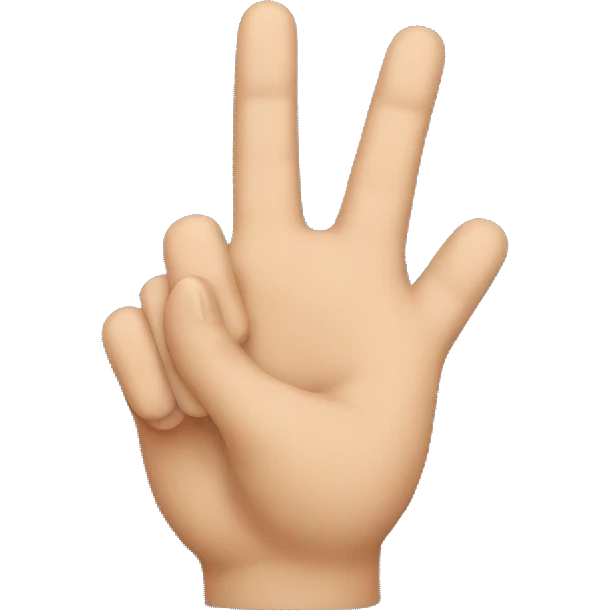 number two hand gesture emoji