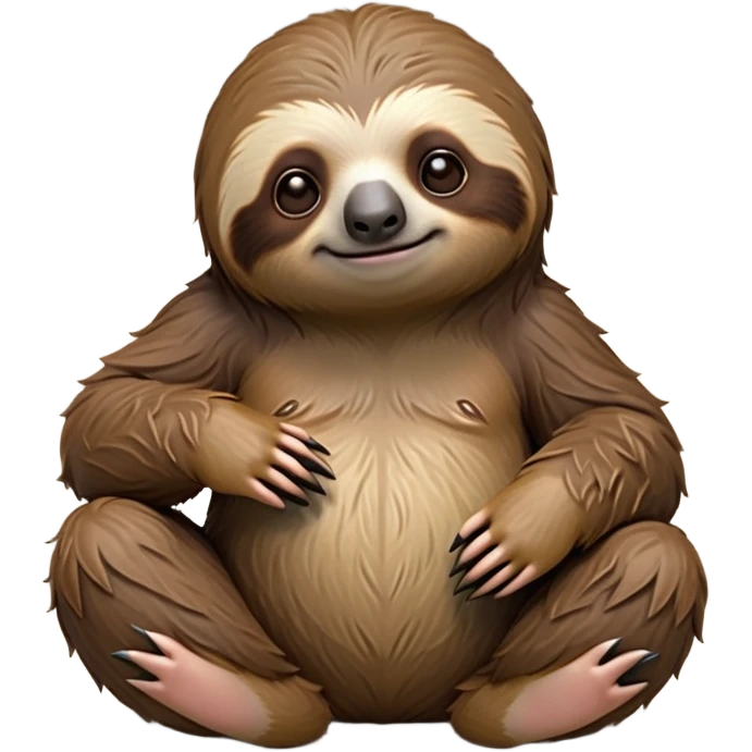 cinematic-sloth-realistic-full-body-sitting-emoji,-long-curved-claws-clinging,-thick-shaggy-brown-fur-slightly-ruffled,-head-tilted-dramatically,-slow-blinking-eyes-filled-with-serene-wisdom,-simplified-yet-realistic-focused-features,-highly-detailed,-glowing-with-an-almost-sarcastic-glow emoji