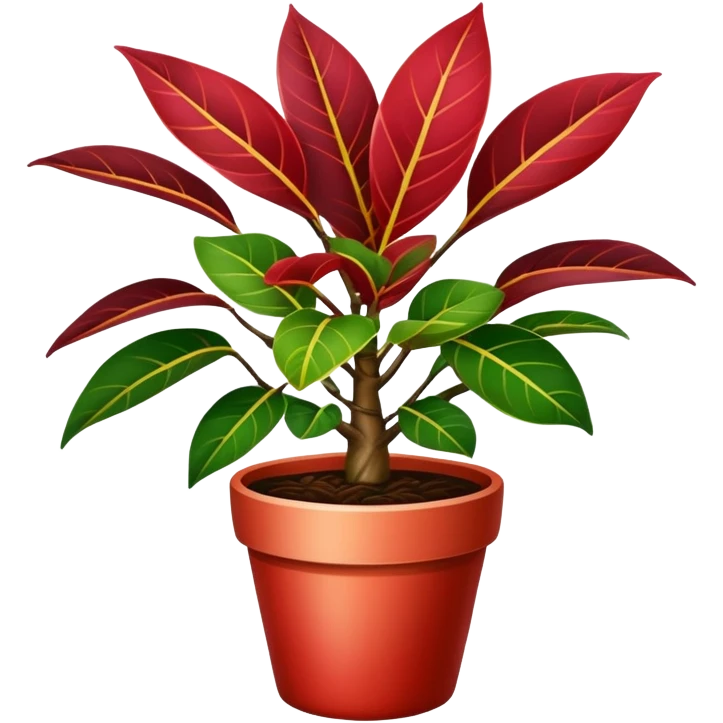 Ficus elastica red Variegata in a pot emoji